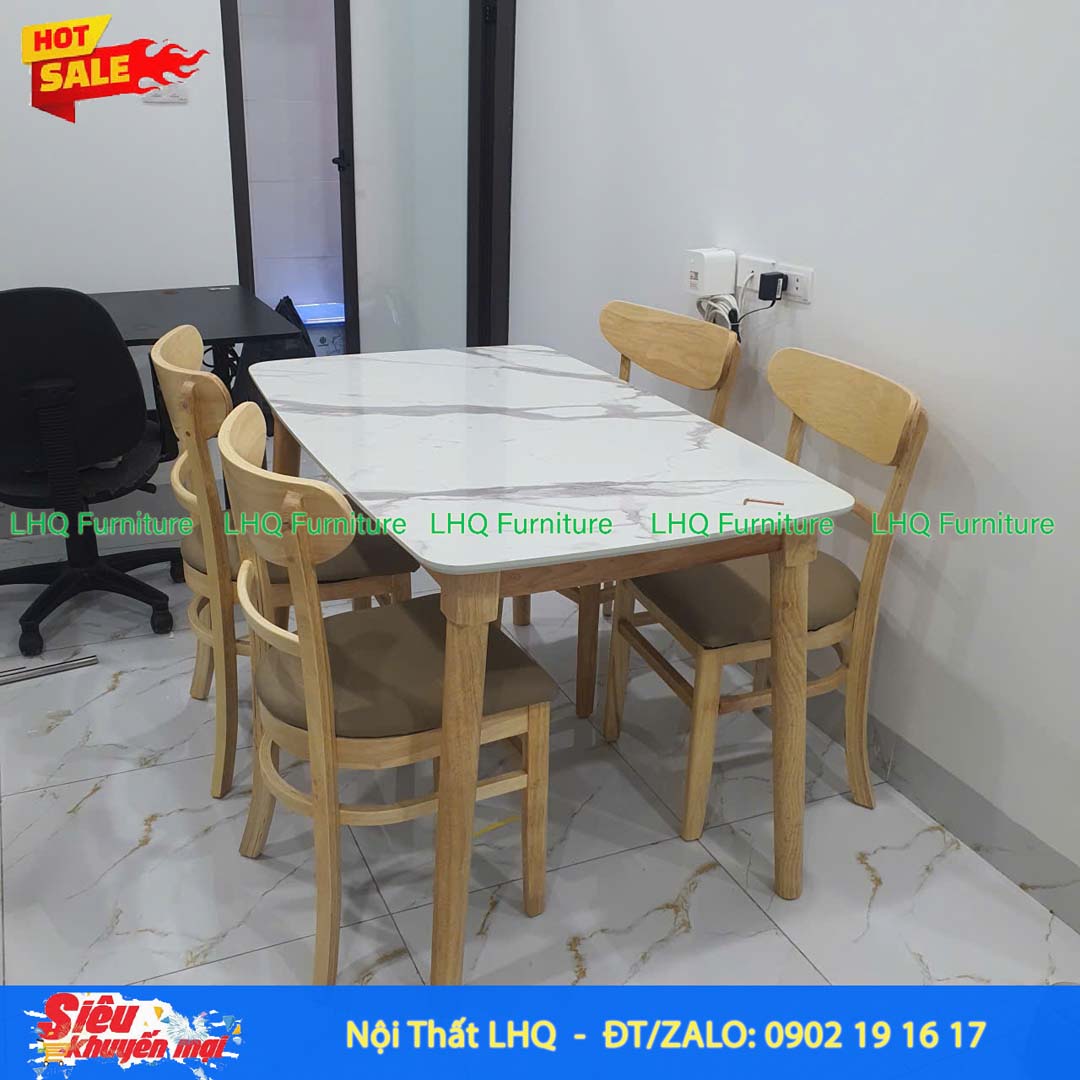 Bộ bàn ăn giả đá 4 ghế Cabin Panda - Lựa chọn hoàn hảo cho không gian hiện đại