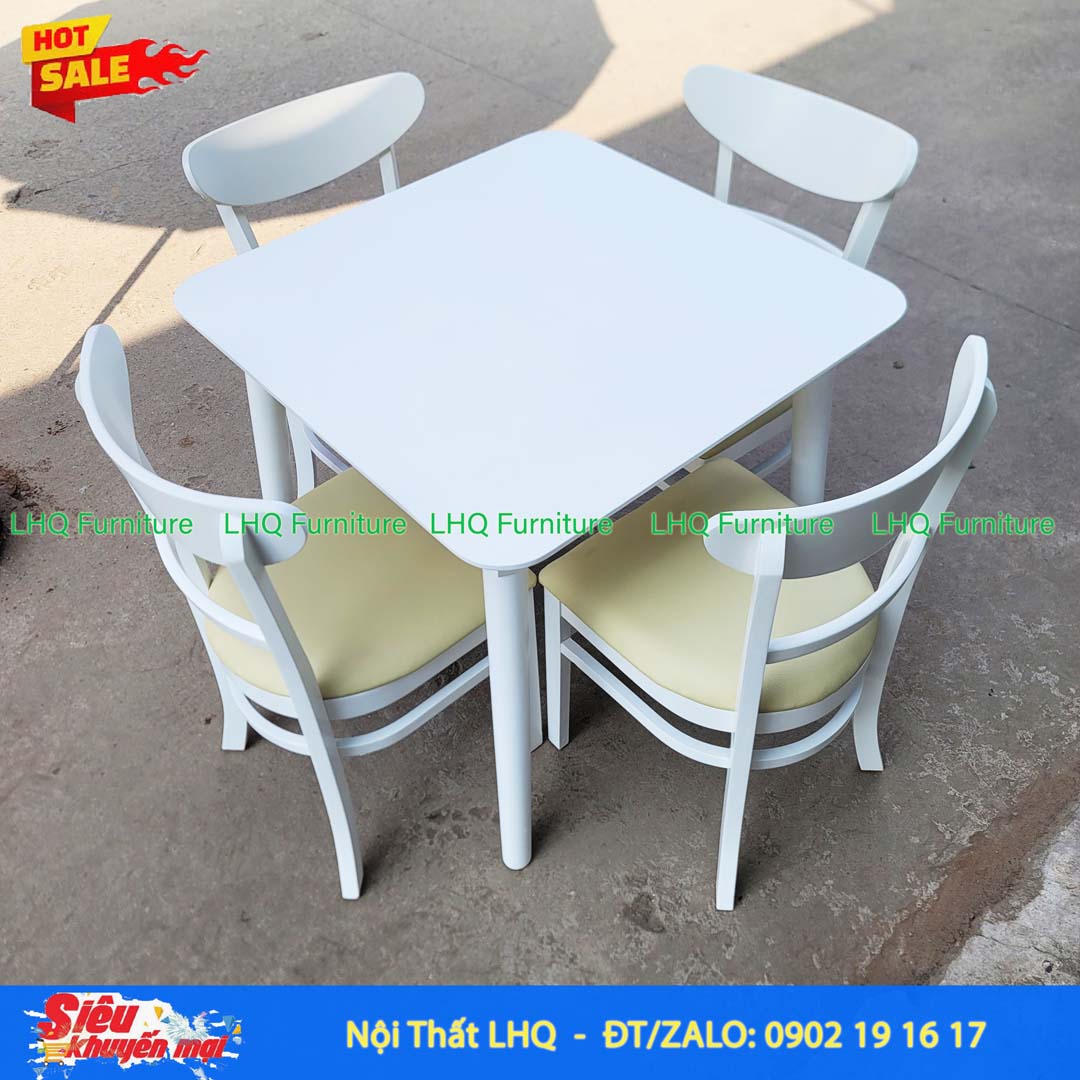 Bộ bàn ăn vuông 80 4 ghế Cabin Panda - Lựa chọn hoàn hảo cho không gian nhỏ