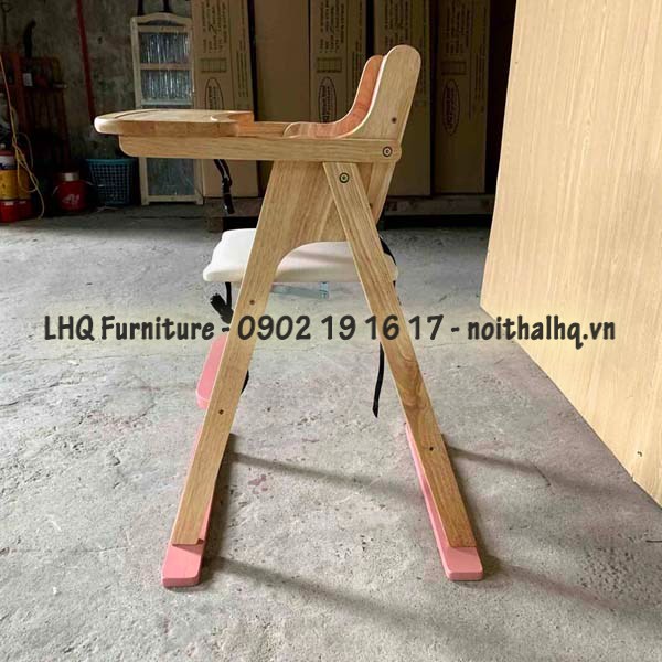 Ghế Ăn Bột Gỗ Cao Su Tự Nhiên Cho Bé – Gấp Gọn, An Toàn, Giá Tốt Tại Hà Nội