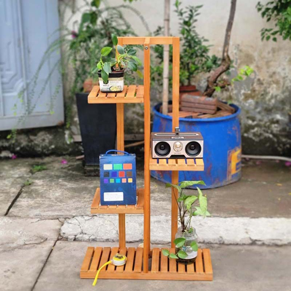 Kệ để cây, Cao 3-4-5 tầng, Chất liệu gỗ tràm, Thiết kế tháo lắp, Tiết kiệm vận chuyển.