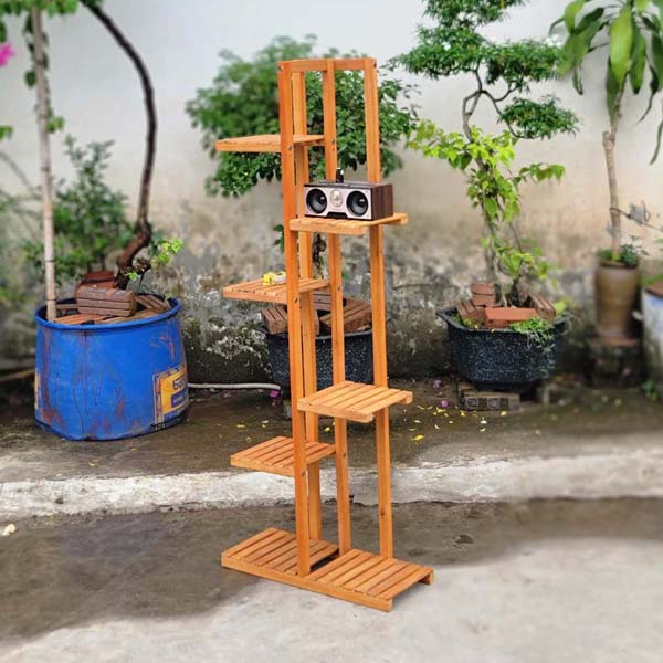 Kệ để cây, Cao 3-4-5 tầng, Chất liệu gỗ tràm, Thiết kế tháo lắp, Tiết kiệm vận chuyển.