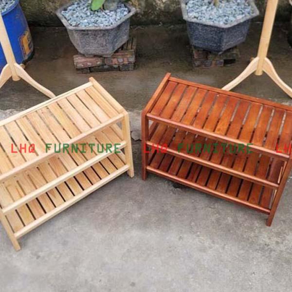 Kệ để giày dép 3 tầng rộng 80cm, Gỗ tự nhiên, Thiết kế tháo lắp, Tiết kiệm vận chuyển, Giá rẻ