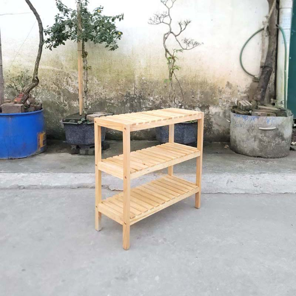 Kệ Dép Hàn Quốc, Cao 2-3-4 Tầng, Gỗ Cao Su Tự Nhiên, Tháo Ráp Nhanh Chóng, Bảo Hành Mọt