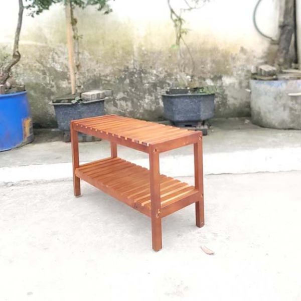 Kệ Để Giày Dép Hàn Quốc 2 Tầng 65, Gỗ Tự Nhiên, Tháo Ráp Đơn Giản, Giá Rẻ