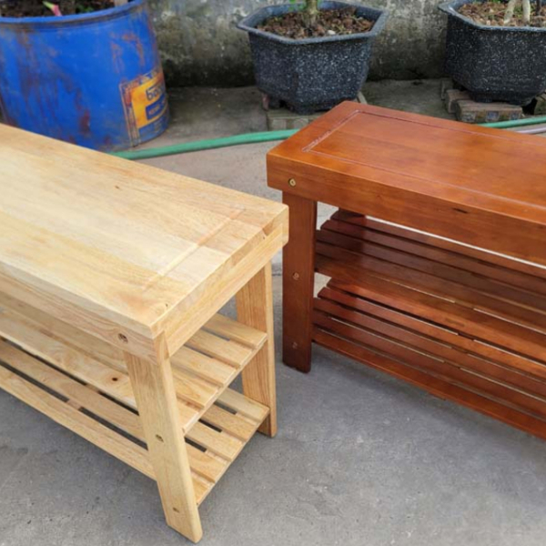 Kệ Giày Ngồi Gỗ Cao Su Tự Nhiên, Thiết Kế Tháo Ráp, Kết Cấu Chắc Chắn, Bền Bỉ Từ LHQ Furniture