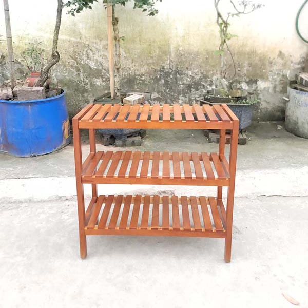 Kệ Dép Hàn Quốc, Cao 2-3-4 Tầng, Gỗ Cao Su Tự Nhiên, Tháo Ráp Nhanh Chóng, Bảo Hành Mọt