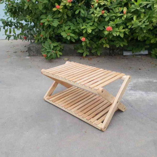 Kệ Để Giày Dép Hồi X 2 Tầng - Gỗ Tự Nhiên - Tháo Lắp Tiện Lợi - Giá Rẻ