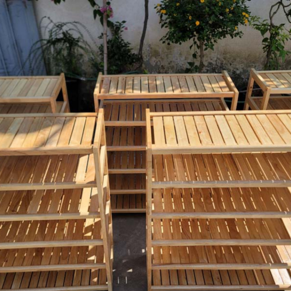 Kệ để giày dép 6 tầng rộng 80cm, Hoàn thiện kỹ, Bảo hành mối mọt, Màu tự nhiên và cherry