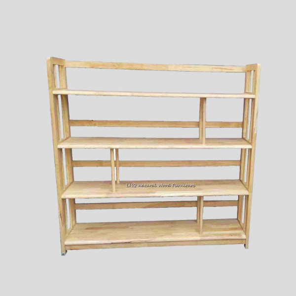 Kệ sách 4 tầng cao 1m, Gỗ cao su, Noithatlhq sản xuất, Giao hàng toàn quốc, Tư vấn miễn phí