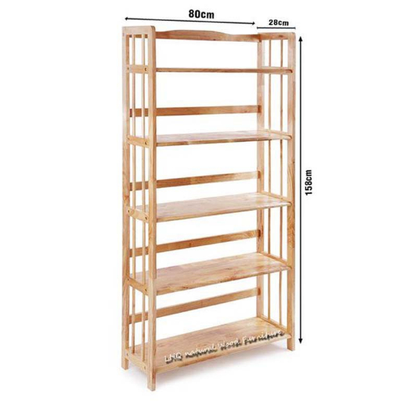 Kệ Sách 5 Tầng Rộng 80cm, Hoàn Thiện Kỹ, Sơn PU, Sử Dụng Đa Năng