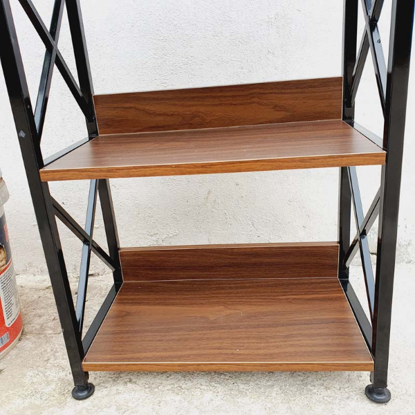 Kệ sách khung sắt 3 tầng rộng 60cm, tháo ráp nhanh, chân tăng chỉnh, giá rẻ