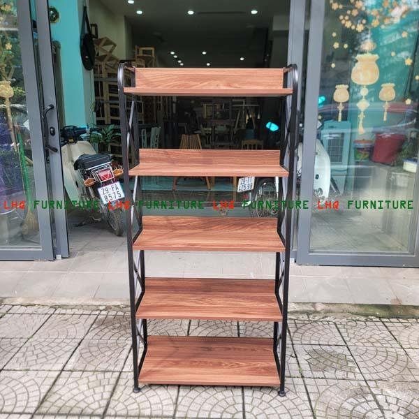 Kệ sách 5 tầng rộng 50, khung sắt sơn tĩnh điện, mặt MDF chống trầy, 4 màu lựa chọn