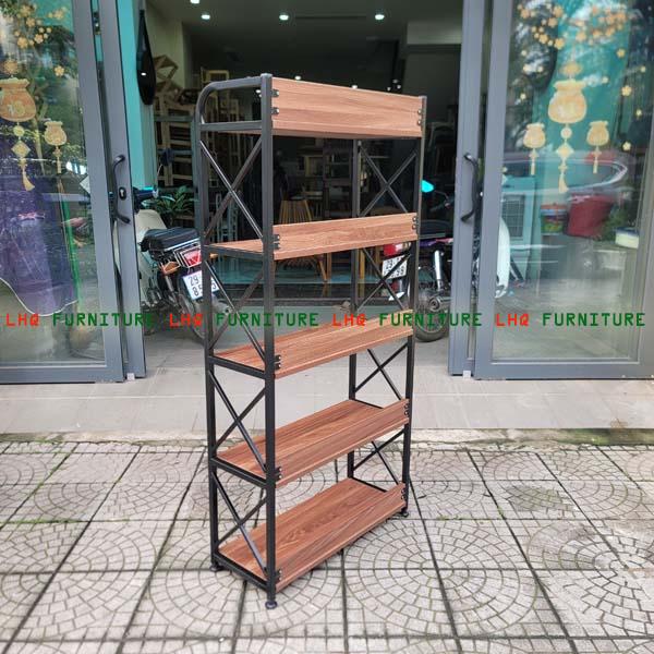 Kệ khung sắt 5 tầng 60, 4 màu lựa chọn, sắt sơn tĩnh điện, gỗ MDF chống trầy