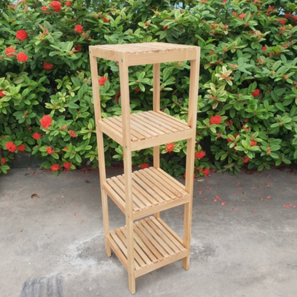 Kệ trang trí, Gỗ cao su 2-3-4 tầng, Chất lượng xuất khẩu, Có bảo hành