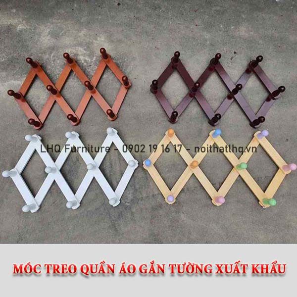 Móc Treo Quần Áo Gỗ Gắn Tường – Sản Phẩm Cao Cấp Xuất Khẩu từ Nội Thất LHQ