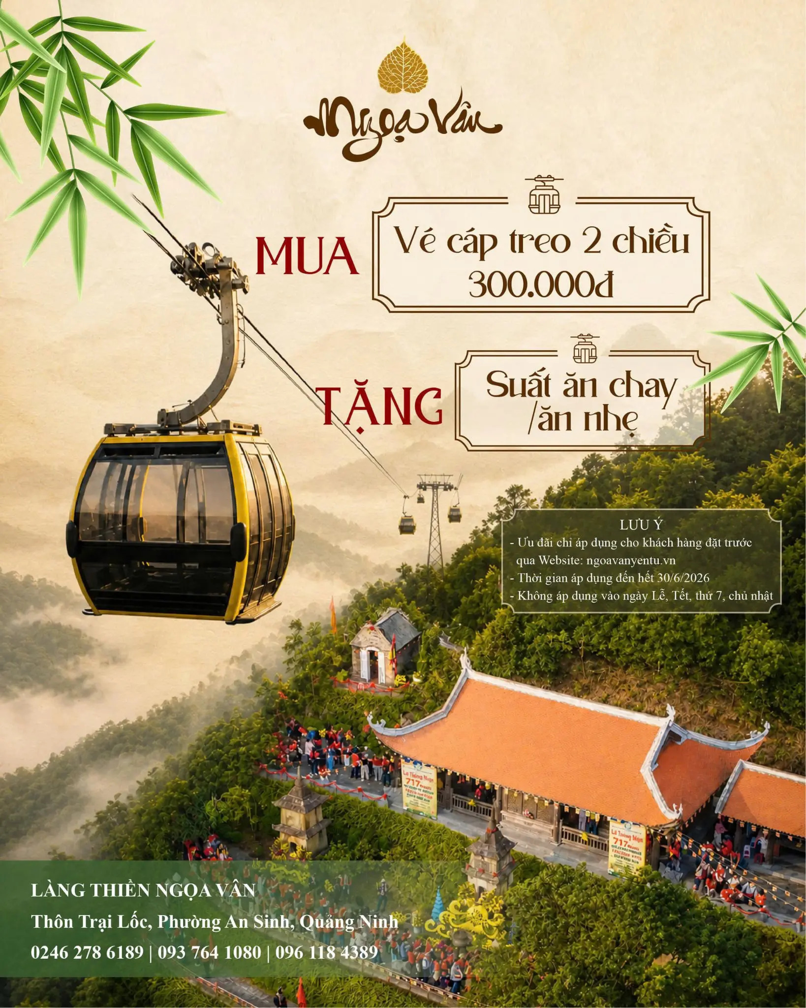 Ngoa Van Combo | Cable Car & Vegetarian Cuisine