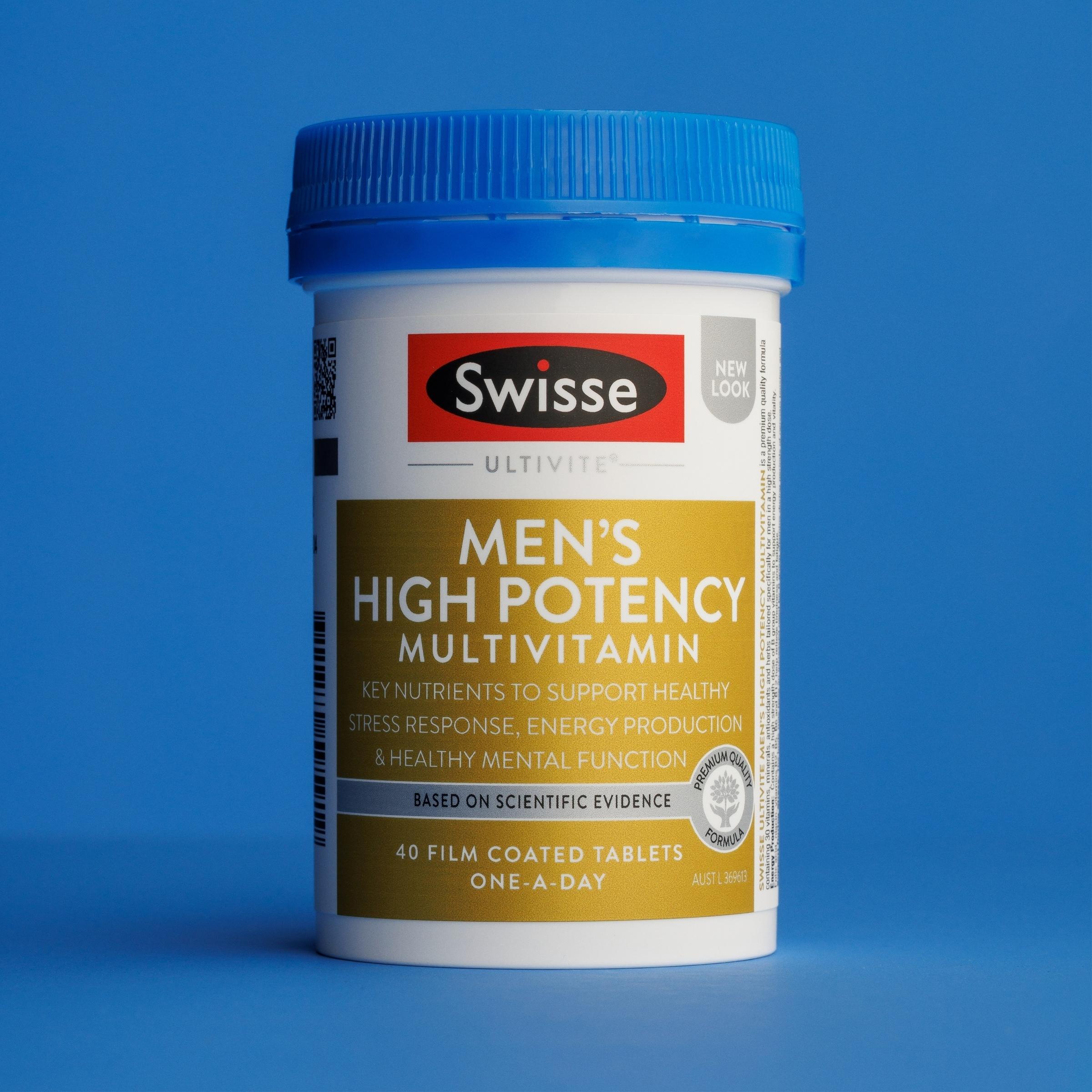 Swisse Ultivite Men's High Potency Multivitamin bổ sung vitamin tổng hợp cho nam hàm lượng cao 40v (2027)