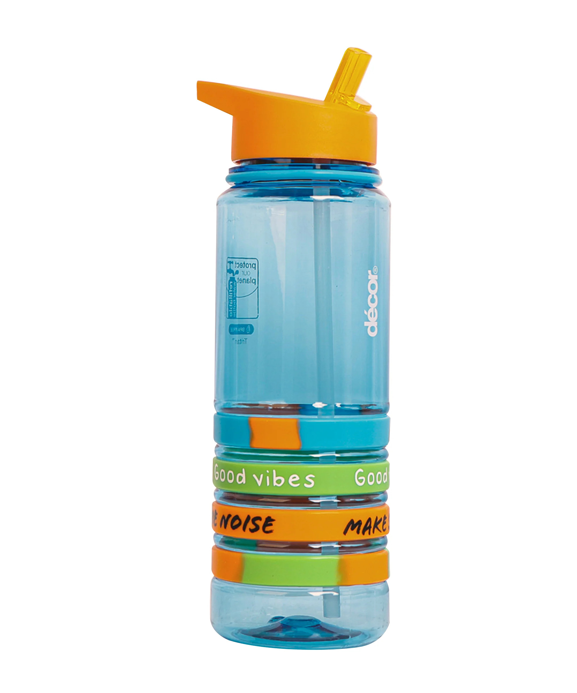Decor Quad Bands Tritan Bottle bình nước nhựa ống hút 750ml