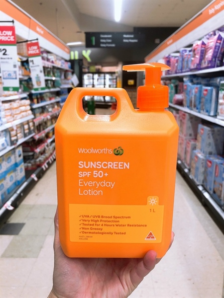 Woolworths sunscreen everyday lotion SPF 50+ kem chống nắng 1L (12/26)