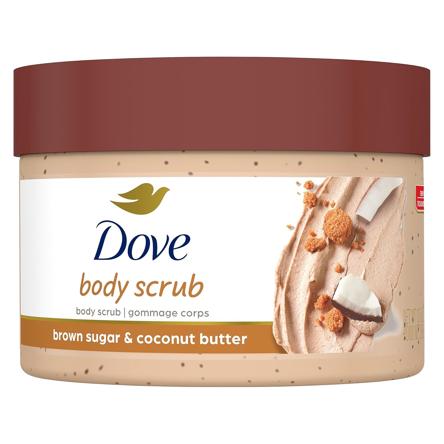 Dove Body Scrub brown sugar & coconut butter tẩy tế bào chết mùi đường nâu  - dừa 298g (08/26)