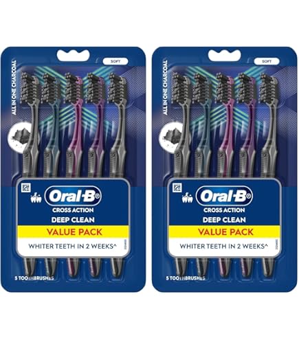 Oral-B Toothbrush Cross Action All in One Charcoal set bàn chải đánh răng than hoạt tính 10 cây