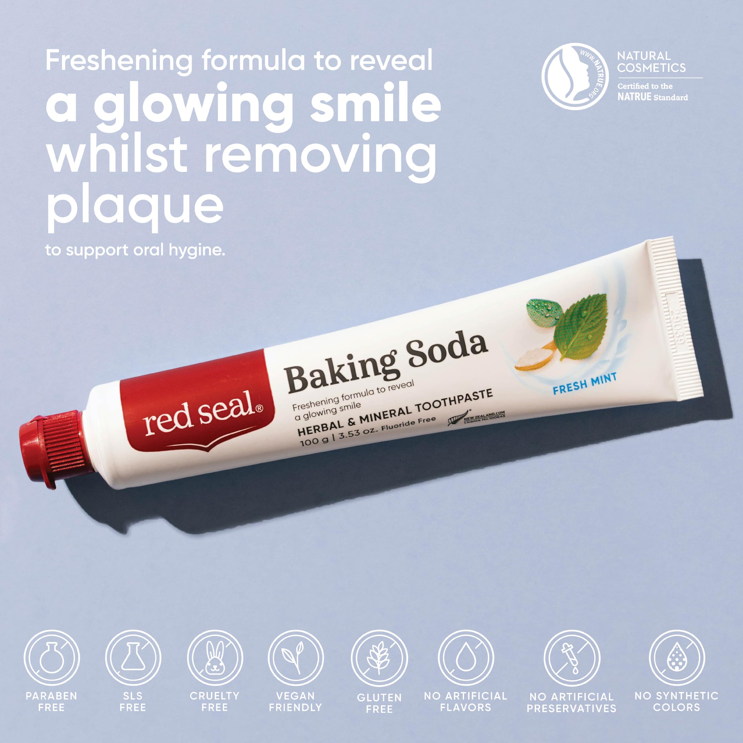 Red Seal Toothpaste Baking Soda kem đánh răng làm trắng răng không chứa fluor
