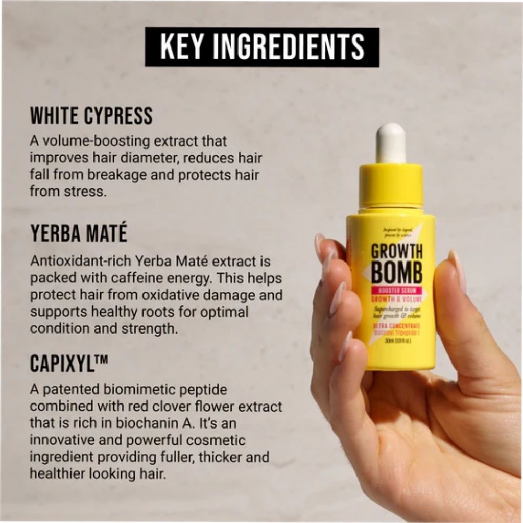 Growth Bomb Growth And Volume Booster Serum tinh chất tăng trưởng, mọc tóc và làm dày tóc 30ml