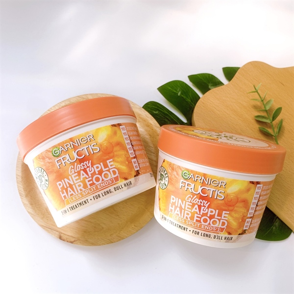 Garnier Fructis Glossy Pineapple Hair Food ủ tóc đa năng mùi dứa 390ml (hsd:12m)