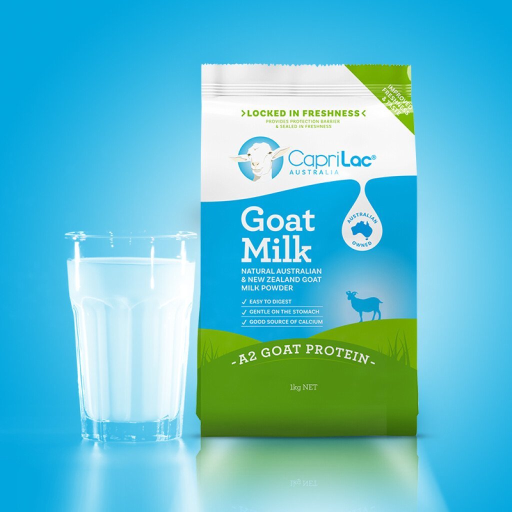Caprilac Goat Milk Powder sữa dê tươi nguyên kem trên 1 tuổi 1kg (04/27)