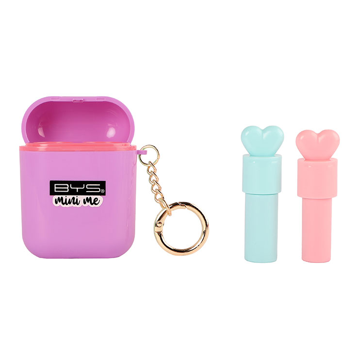 BYS Mini Me Pout Pods Lipgloss & Lip Balm hộp móc khóa kèm son bóng và son dưỡng - màu ngẫu nhiên