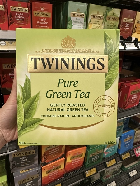 Twinings of London Pure Green Tea trà xanh tinh khiết hương vị nhẹ, thanh 100 túi 150g (08/27)