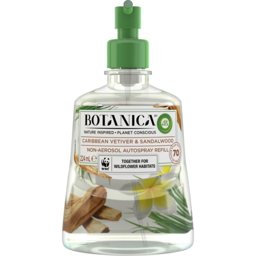 Air Wick Botanica Refill Caribbean Vetiver & Sandalwood tinh dầu thay thế mùi cỏ Vetiver và gỗ đàn hương 224ml