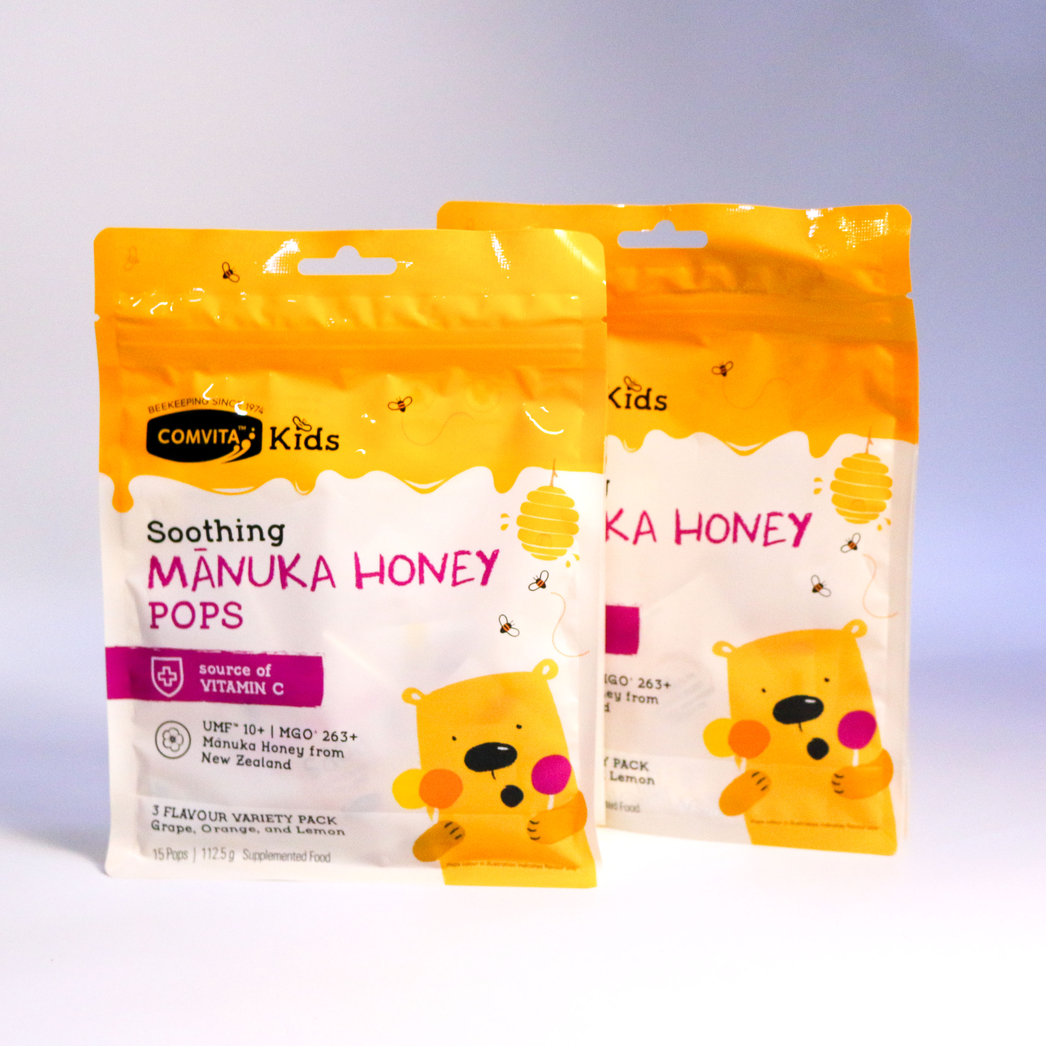 Comvita kids manuka honey pops 15 pops kẹo mút mật ong cho bé 112.5g (02/28)