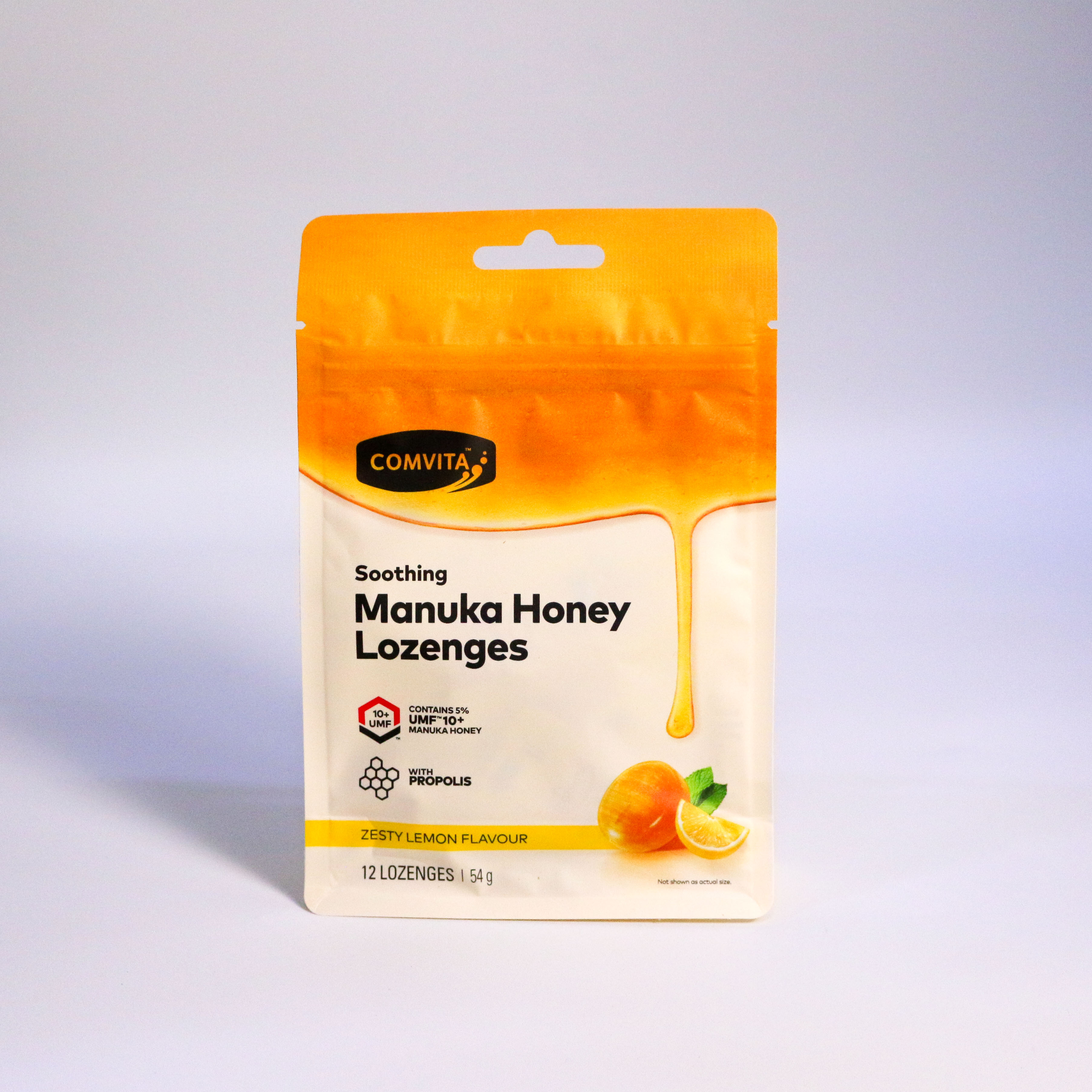 Comvita manuka honey lozenges UMF10+ kẹo mật ong vị chanh 12v (01/29)