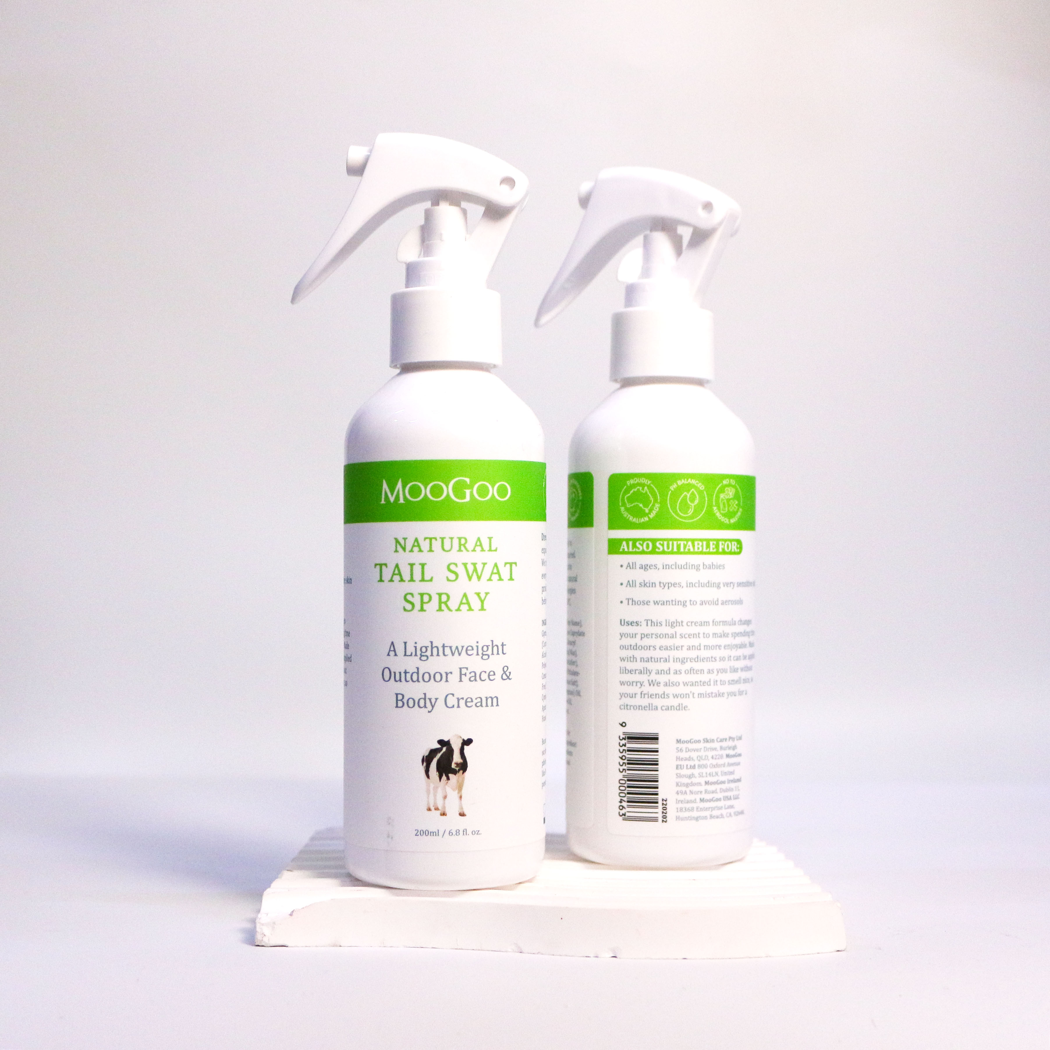 Moogoo Natural Tail Swat Spray Body Outdoor Face & Body Cream xịt dưỡng da kết hợp chống muỗi 200ml