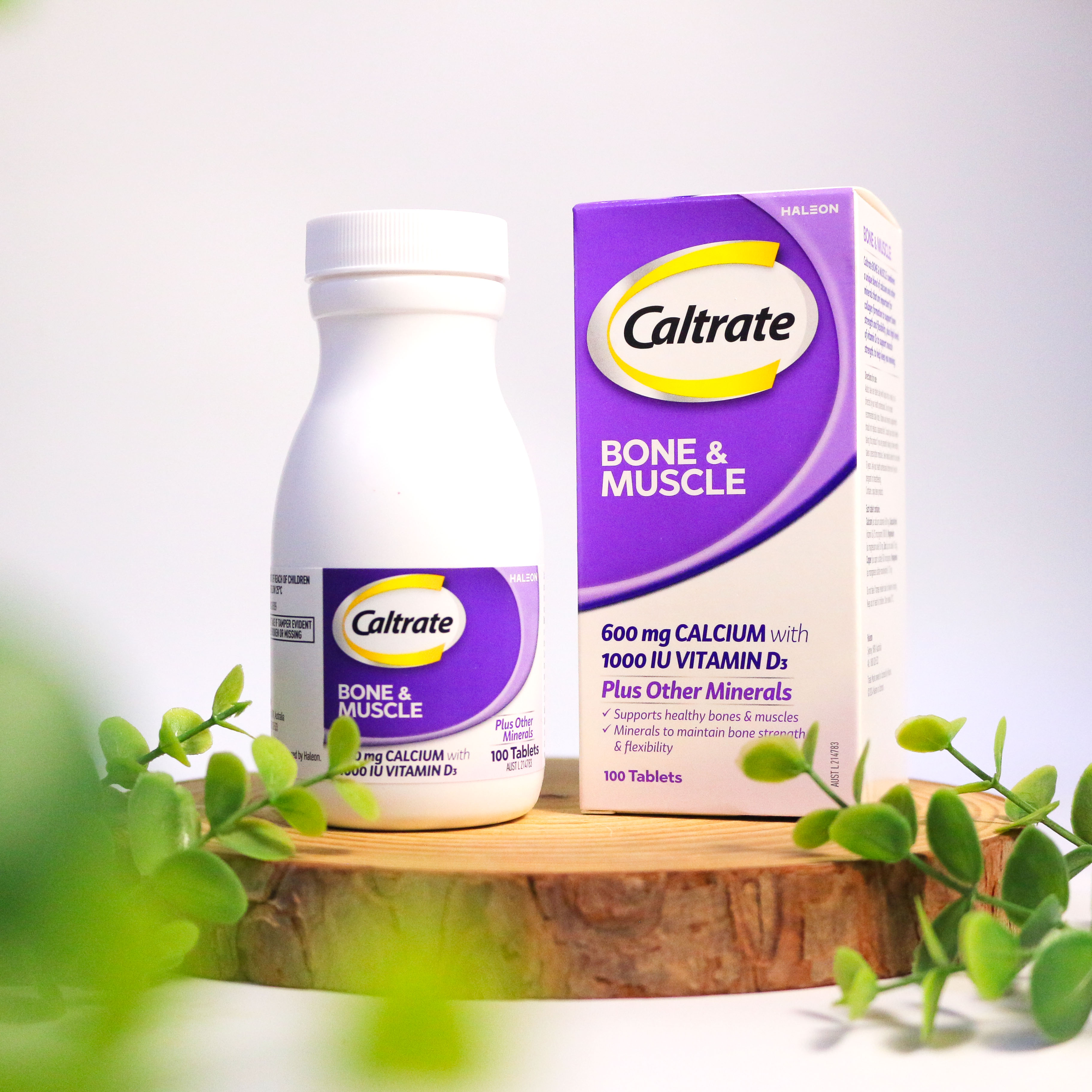 Caltrate Bone & Muscle viên uống bổ sung canxi, hỗ trợ xương khớp, cơ bắp 100v (12/26)