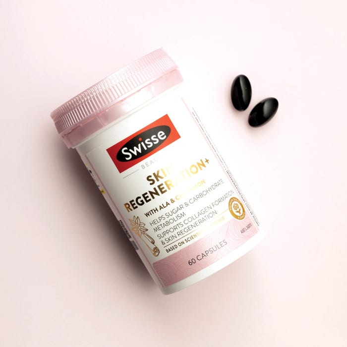 Swisse Beauty Skin Regeneration+ Viên Uống Bổ Sung Collagen Hỗ Trợ Tái Tạo Da Thượng Hạng 60v (2027)