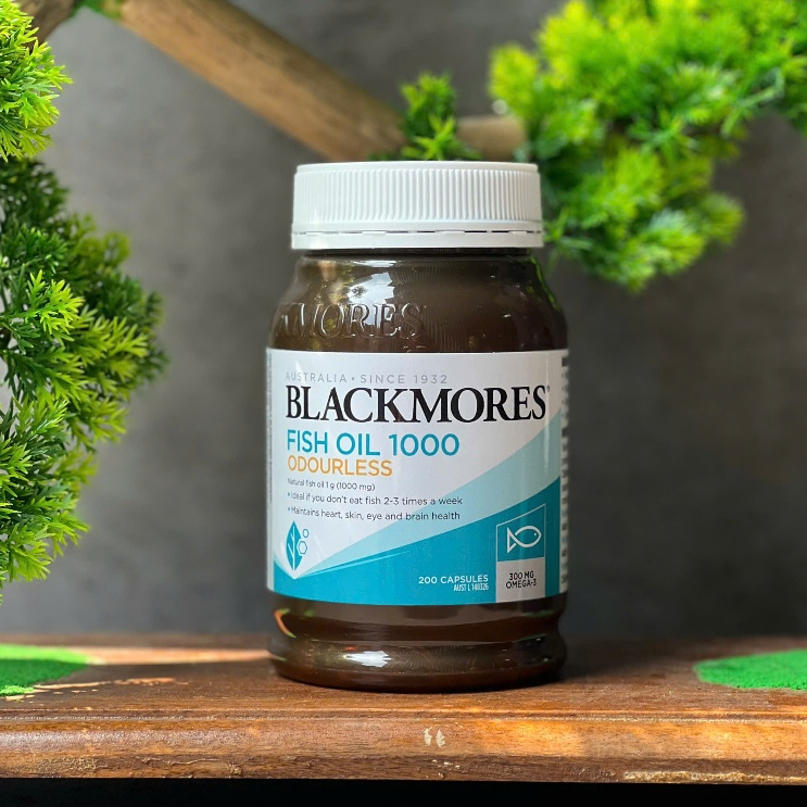 Blackmores Odourless Fish Oil 1000mg dầu cá không mùi cung cấp nguồn omega-3 tự nhiên 200v (10/28)