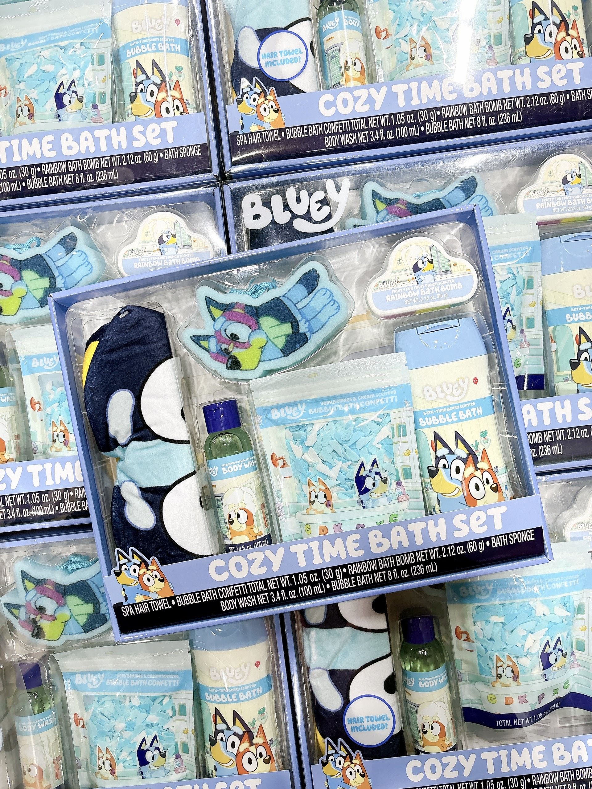 Bluey Cozy Time Bath Set - bộ tắm cho bé mẫu bé trai 6 món