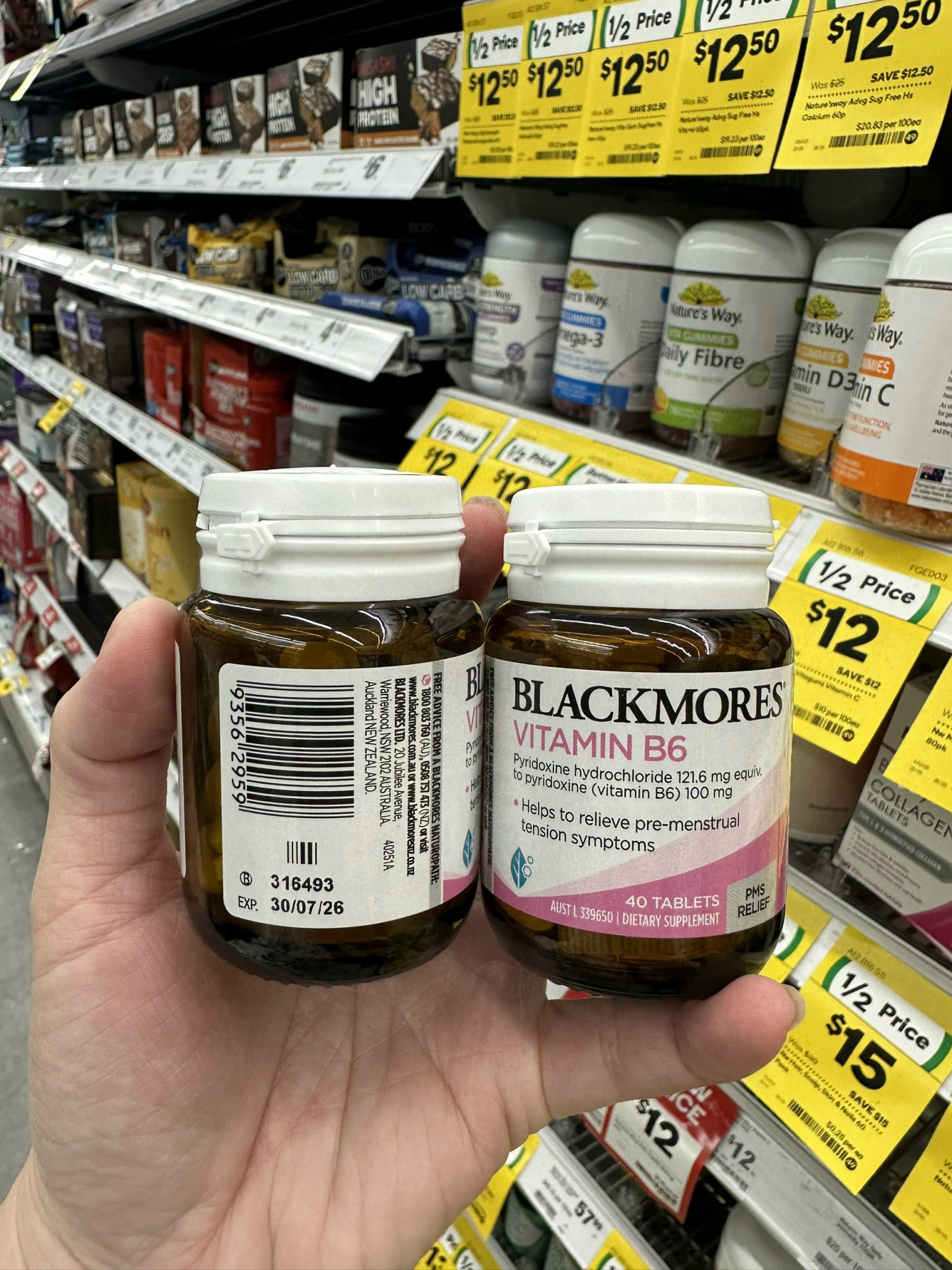 Blackmores Vitamin B6 bổ sung vitamin giúp giảm căng thẳng trước kỳ kinh nguyệt 40v (08/27)