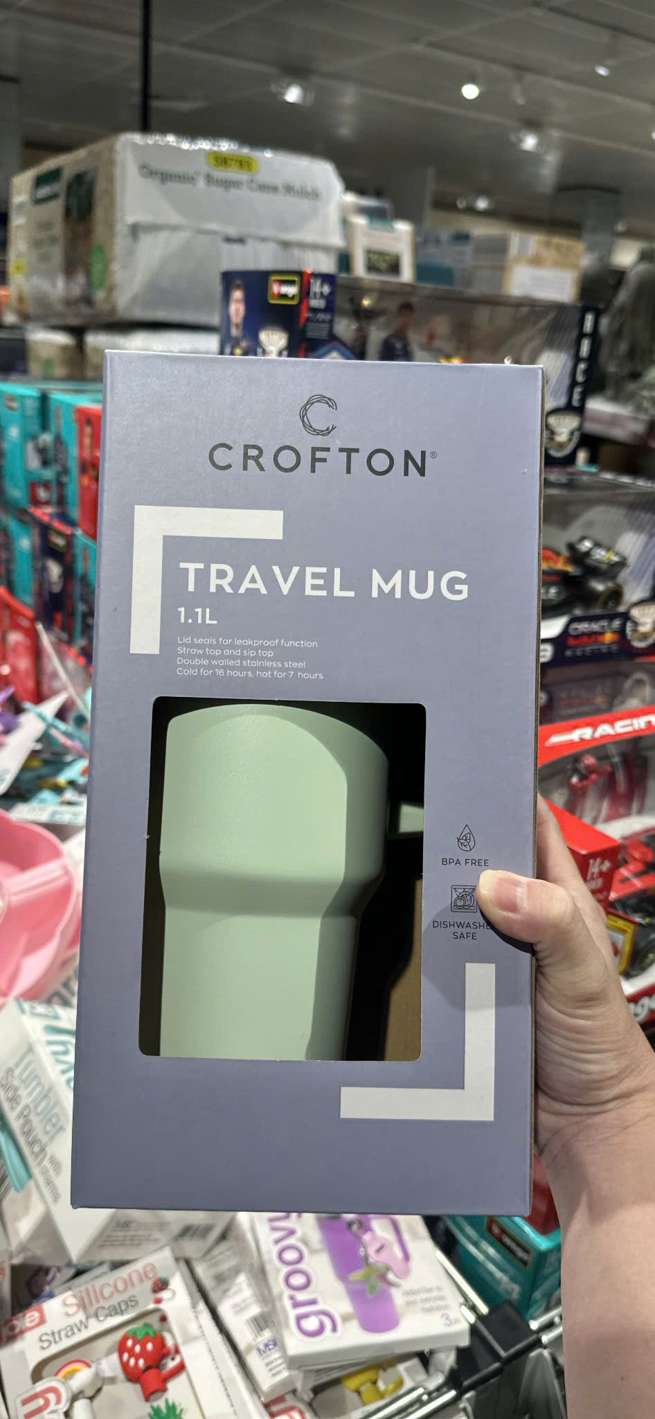 Crofton Travel Mug 1.1L ly giữ nhiệt kèm ống hút giữ lạnh 16h - giữ nóng 7h
