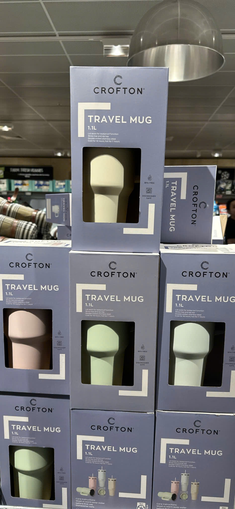 Crofton Travel Mug 1.1L ly giữ nhiệt kèm ống hút giữ lạnh 16h - giữ nóng 7h