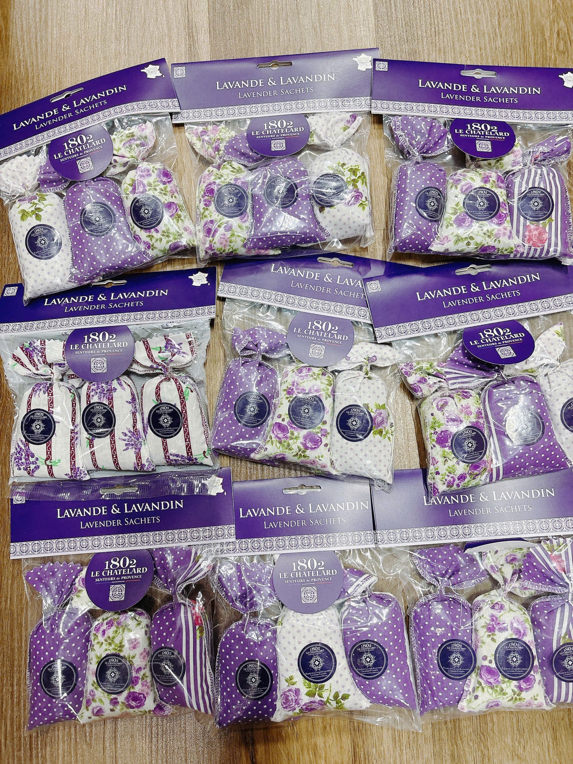 Le Chatelard 1802 sachets set 3 túi thơm mùi hoa oải hương 18gx3 {note: họa tiết túi ngẫu nhiên}