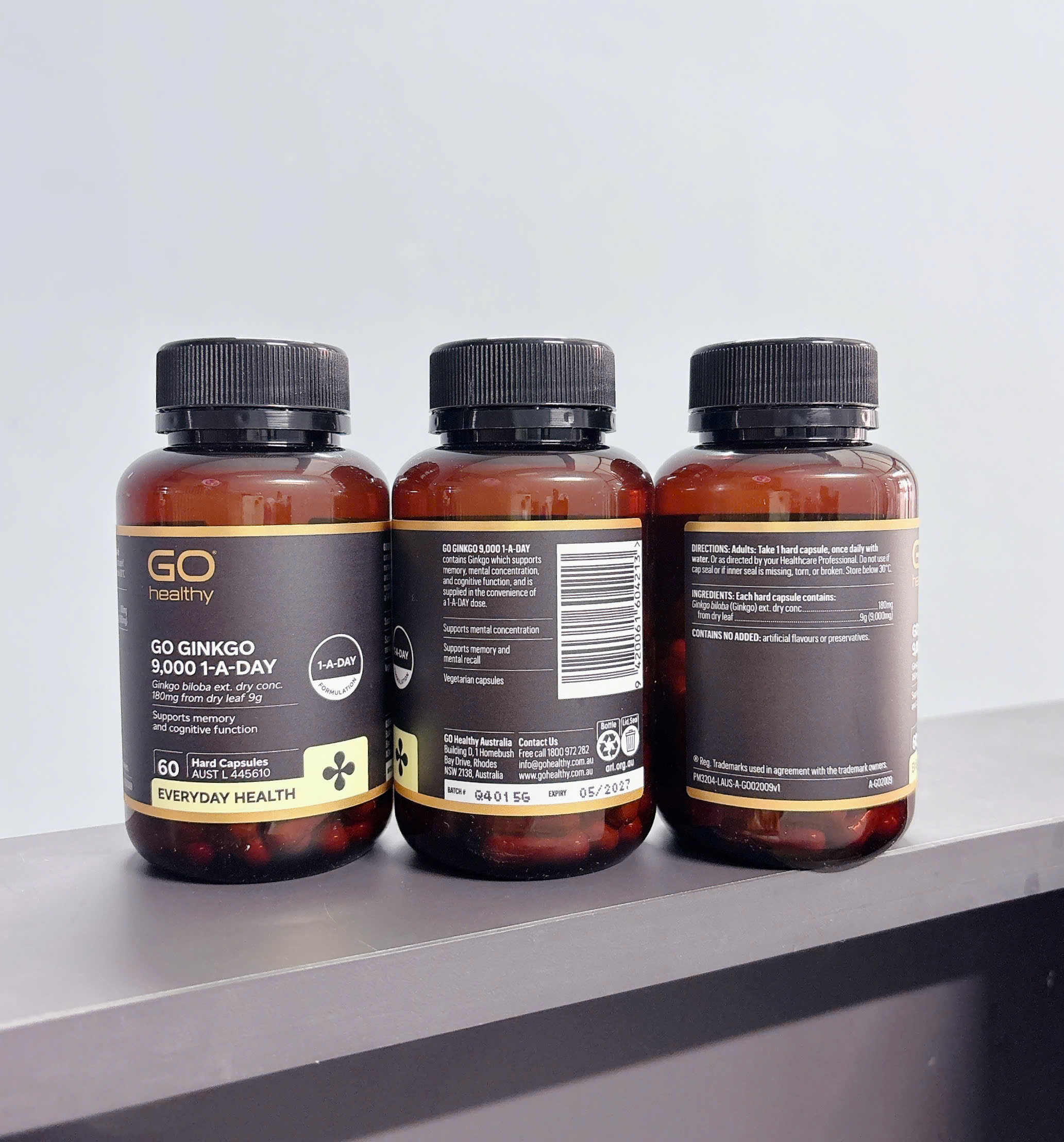 Go healthy Go Ginkgo 9000 1-a-day bổ não, tuần hoàn máu não 60v (09/27)