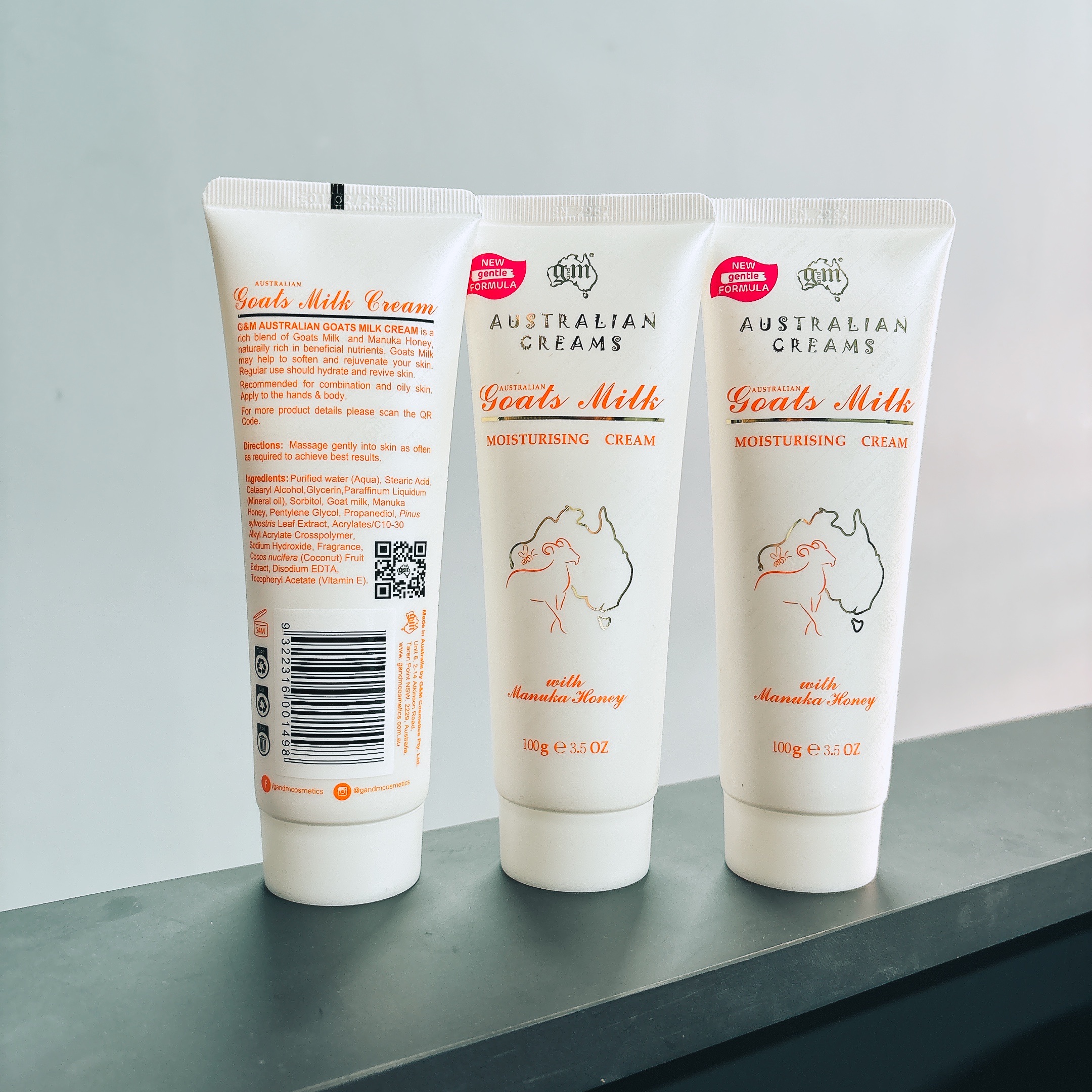 G&M Australian Goats Milk Moisturising Cream & Manuka Honey kem dưỡng ẩm và phục hồi da 100g (02/26)
