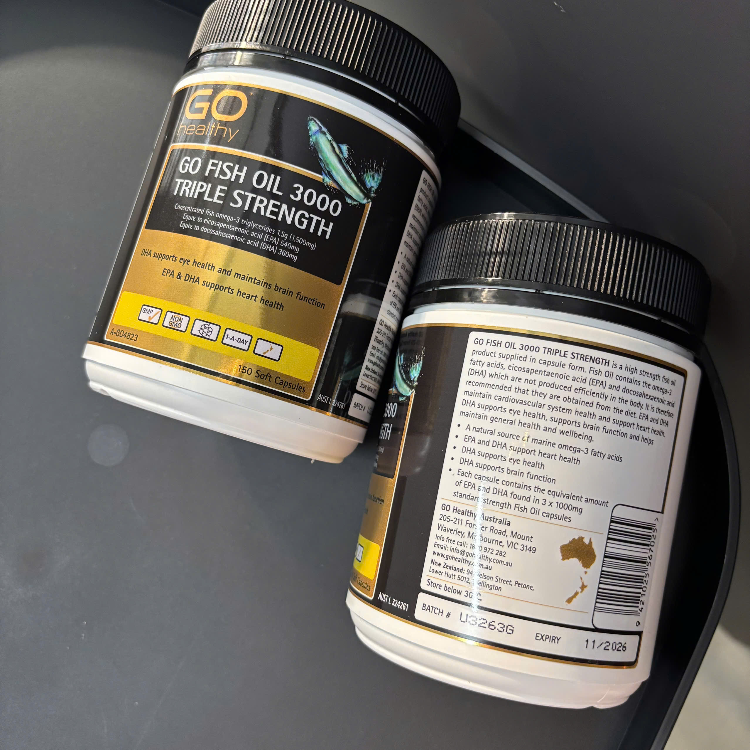 Go healthy fish oil 3000 triple strength dầu cá hàm lượng gấp 3 150v (11/26)