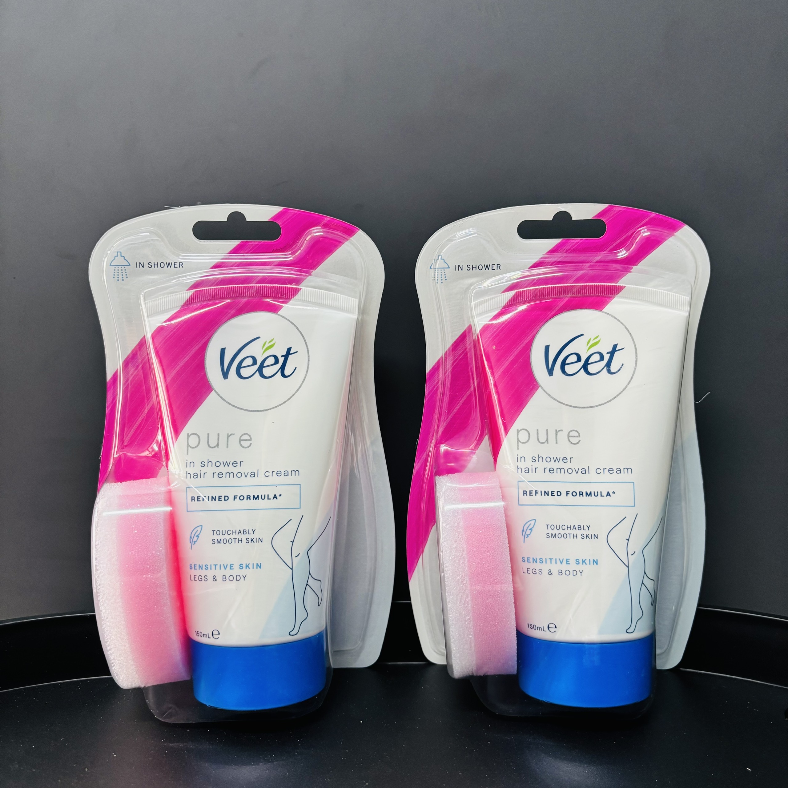 Veet Pure in shower hair removal cream kem tẩy lông cho da nhạy cảm body và chân 150ml (06/27)