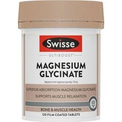 Swisse Ultiboost Magnesium Glycinate viên uống bổ sung Magie hữu cơ 120v (02/28)