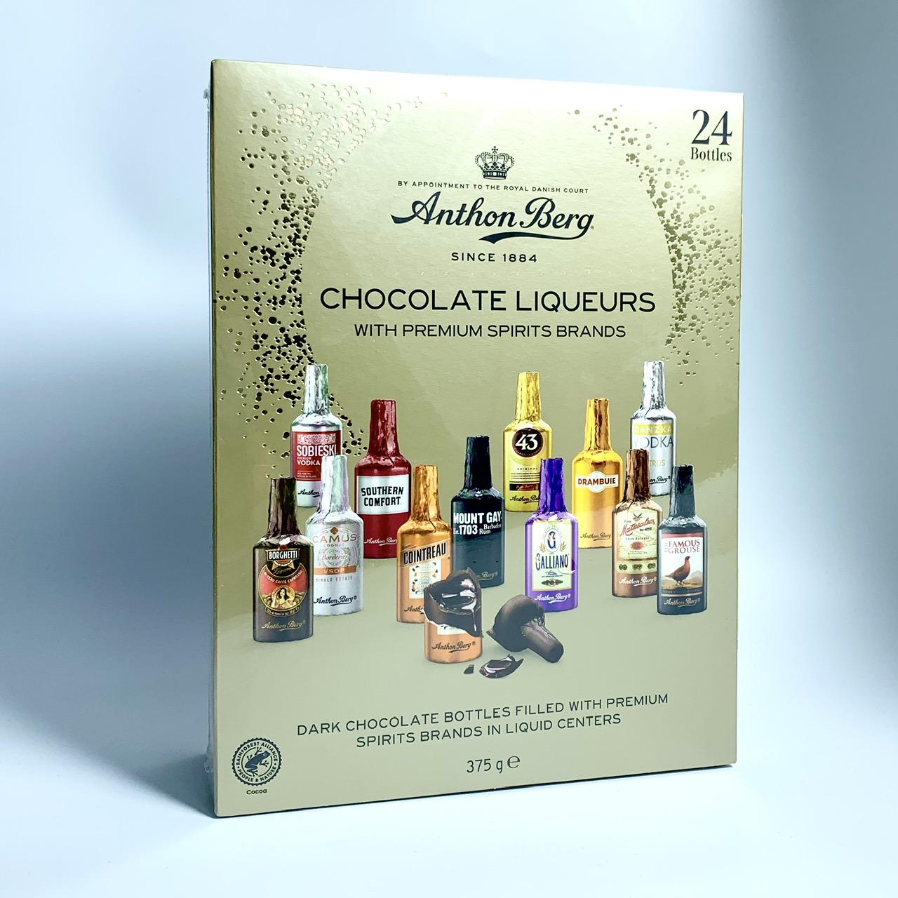 Anthon Berg Chocolate Liqueurs socola rượu cao cấp nhân tan chảy 375g 24 viên (05/26)