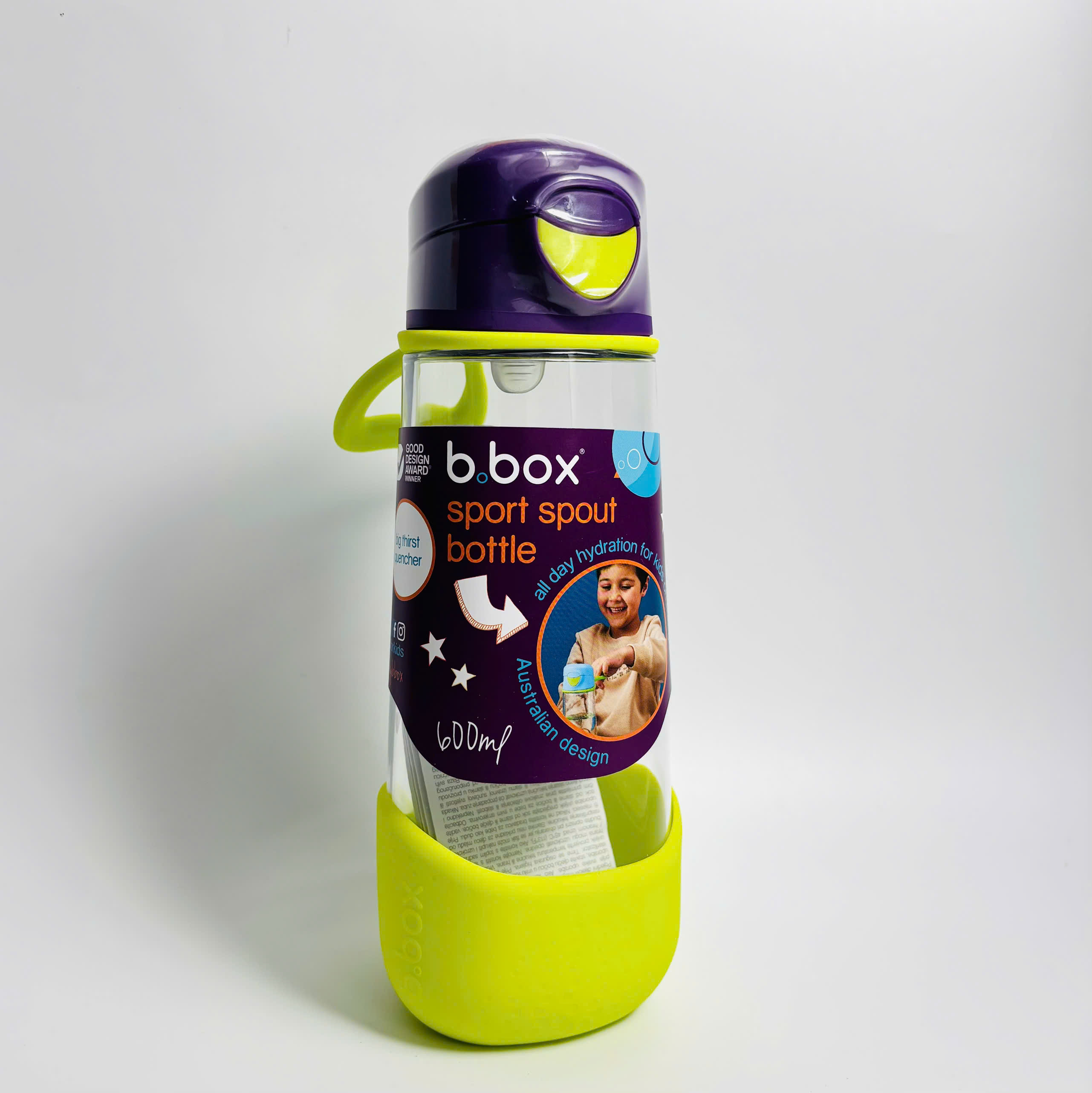 BBOX sport spout bottle - blush crush bình nước thể thao trong suốt nắp bật 600ml